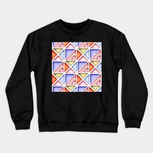 3d Geometric Pattern, Triangular Motifs Crewneck Sweatshirt